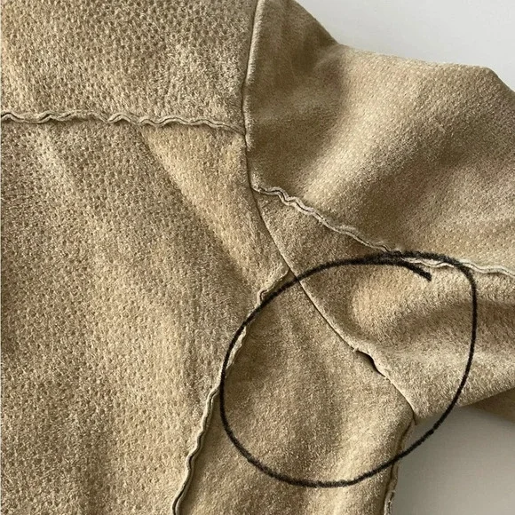 Vintage Blue Asphalt Tan 100% leather Open Front Long Coat Size M - Picture 16 of 16